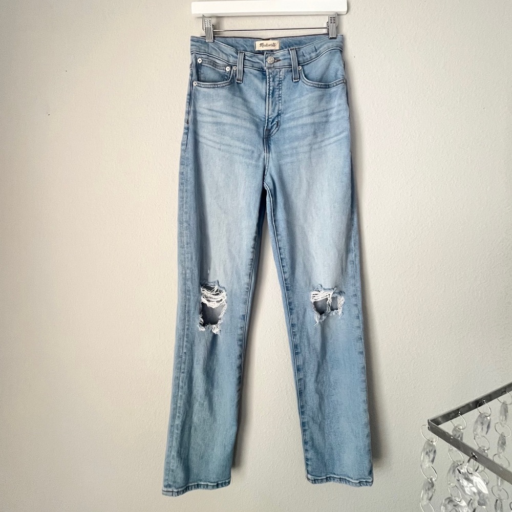 MADEWELL destructed cropped boyfriend jeans